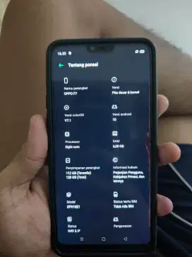 Oppo F7 6/128 minus layar sebelah kanan hitam seperti di foto