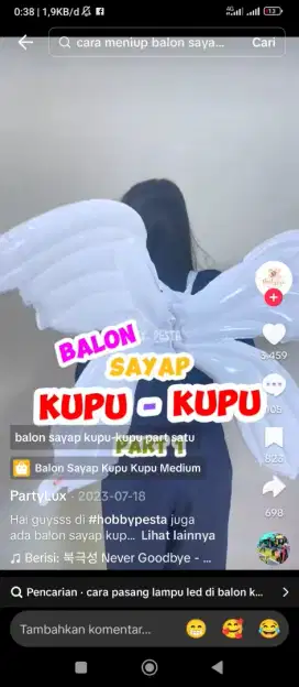 Jual balon sayap kupu kupu masih baru