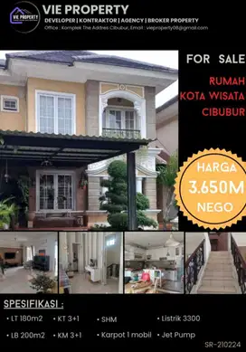 KOTA WISATA CIBUBUR Dijual Cepat Rumah Siap Huni