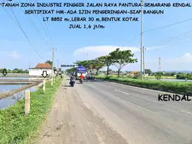 Tanah Zona Industri Raya Pantura/Lingkar Kaliwungu Kendal dekat KIK