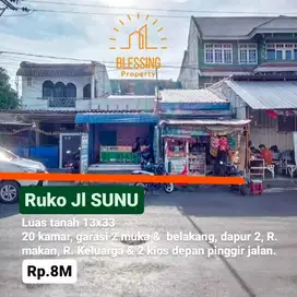 Ruko jalan sunu poros lebar 13 panjang 33