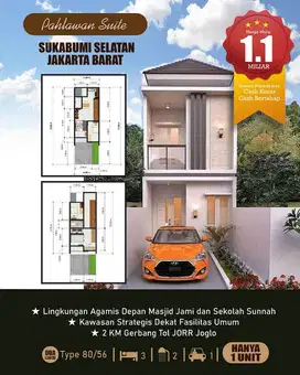 Rumah 2 lantai indent dekat pasar inpres sukabumi selatan jakbar