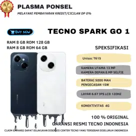 Tecno Spark GO 1 Ram 4+4 GB  Rom 64 GB Terbaru!!