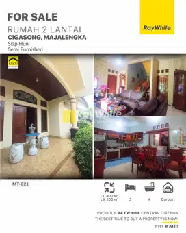 Jual Rumah 2 Lantai Cantik Asri di Puspa Indah Cigasong Majalengka