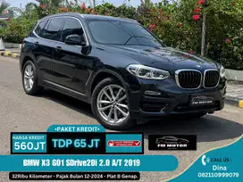 BMW X3 G01 SDrive20i 2.0 A/T 2019, Odo 20Rb, Pajak Panjang,