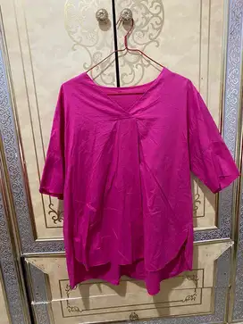 Baju blouse Fuschia Fanta oversize