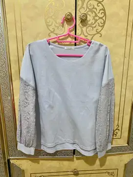 Baju knit baby blue premium