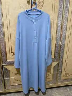 Baju blouse tunik knit biru oversize