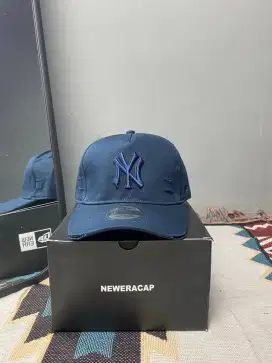 Topi Baseball MLB Caps New Era Hat Logo NY Riped Sobek 946AF Full Navy