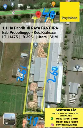 1,1 Ha Pabrik Kayu Raya Pantura - Kraksaan - Probolinggo JATIM - SHM