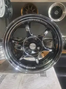 Velg advan black crom R15 pcd 4x100 lebar 65 et42