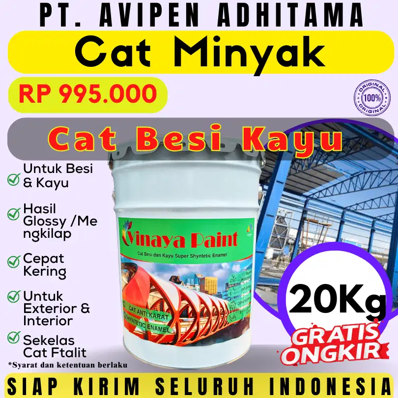 Cat Minyak Kayu dan Besi Mengkilap 20 Kg Sekelas Ftalit Tangerang