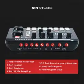 TaffSTUDIO Pro Audio Bluetooth Mixer Sound Card Live Broadcast Karaoke