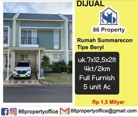 Dijual Rumah Full Furnish Cluster BERYl summarecon