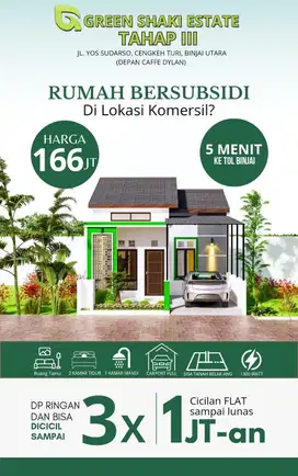 dijual rumah subsidi exit tol kota binjai