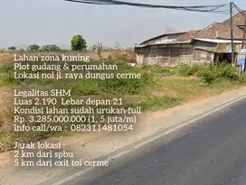 Lahan nol jalan raya cerme plot pergudangan