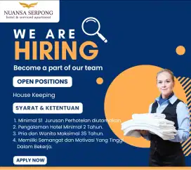 Dibutuhkan Housekeeping Hotel