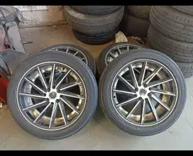 Jual velg JF luxury R17 lebar 7,5/8,5 double PCD Plus ban YOKOHAMA