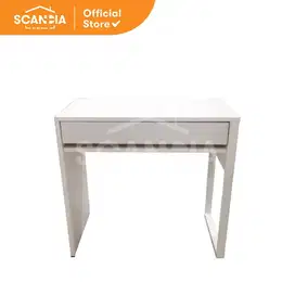 SCANDIA Desk Meja Sisi Kerja Mikkael 80x40x75 Cm White Putih