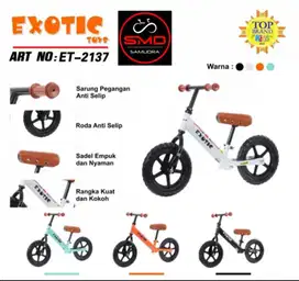 Sepeda Anak Push Balance Bike 12 Inch Merk Exotic ET 2137 Ban Eva Mura