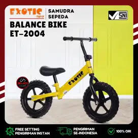 Sepeda Anak Push Balance Bike 12 Merk Exotic ET 2004 Ban Eva Murah BDG