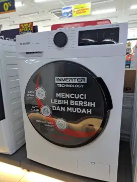 Mesin cuci sharp frontloading inverter 8kg
