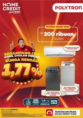 PROMO MESIN CUCI POLYTRON BUNGA RENDAH HANYA 1,77%