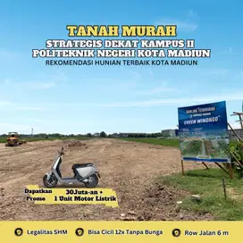 Tanah Dijual Kota Madiun, SHM Pekarangan Berhadiah Motor Listrik