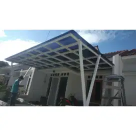 Kanopi carfort teras minimalis mewah atap transparan solarflat