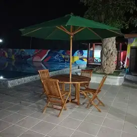 payung taman,meja makan bulat,payung jati,tenda waterproff,kursi santa