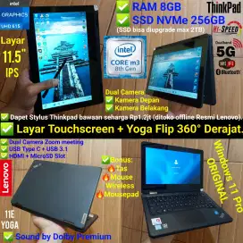 Thinkpad Yoga M3 Gen8 RAM 8GB SSD NVMe 256GB Lenovo Layar Sentuh E11