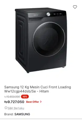 MESIN CUCI FRONTLOADING TERBARU SAMSUNG 12K kG