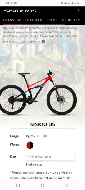 JUAL BU sepeda MTB Polygon siskiu D5