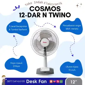 Cosmos 12-DAR N TWINO Kipas Angin / Desk Fan 12 inch