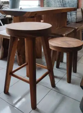 Kursi resto, kursi bar kayu utuh