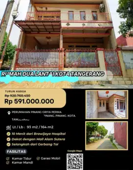 Dijual Rumah Pinang Griya Permai