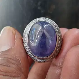 Blue safir afrika mozambiq natural ring no 9