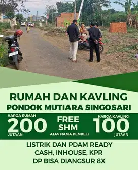 Promo Tanah Kavling murah Dengkol Malang Pondok Mutiara Singosari