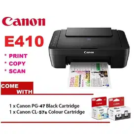 PRINTER Canon  E410 PRINT SCAN COPY A4/TINTA 2 WARNA/BARU