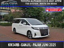 GANJIL Bunga=4% Km=34k PAJAK=JUNI-2025 Toyota Alphard G atpm 2021