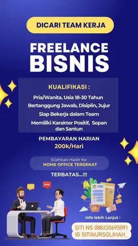 FREELANCE BISNIS 400rb 1 Hari