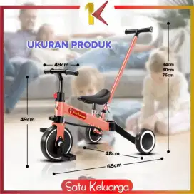 sepeda anak roda 3 2in1 sepeda keseimbangan balance bike ride on