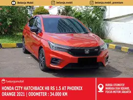 [ LOW KM 34RB ] Honda City HB RS 1.5 AT Phoenix Orange 2021/2022