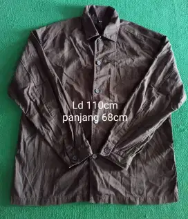 Kemeja uniqlo army pekat size S fit M