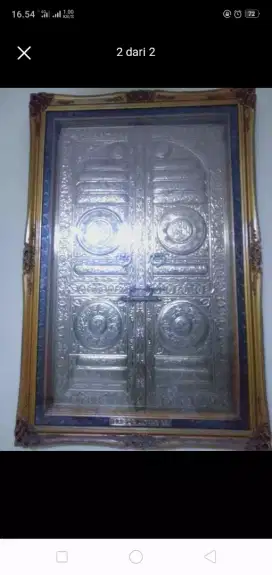 Pigura / Figura Pintu Ka'bah dan Burung Merak