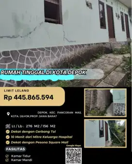 Dijual Rumah Tua Hitung Tanah Pancoran Mas Depok