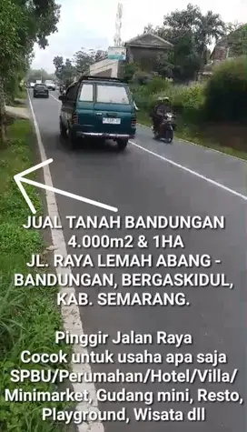 DIJUAL TANAH JALAN RAYA BANDUNGAN, KAB. SEMARANG