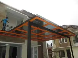 Pasang kenopi atap sepndek