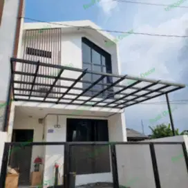 Kanopi carfort teras minimalis mewah atap transparan solarflat