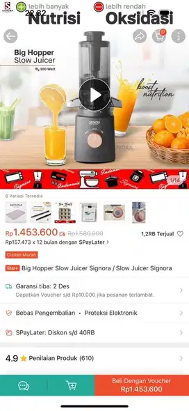 Big hopper slow juicer signora